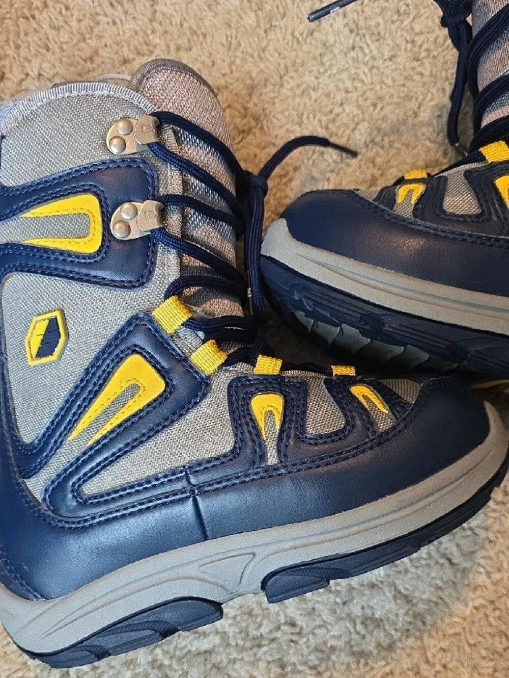 Burton Kids Navy and Yellow Snow Boots Size 3